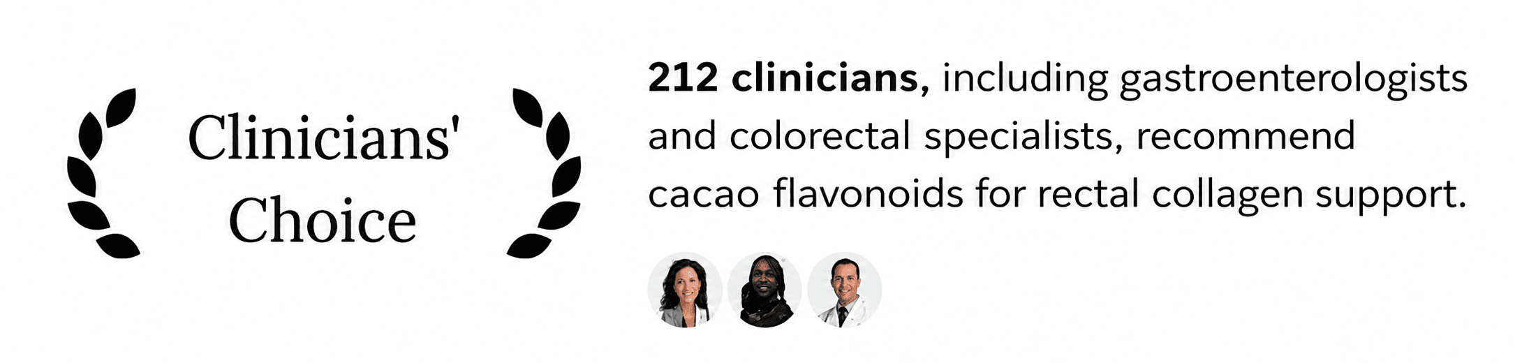 212 clinicians, including gastroenterologists and colorectal specialists, recommend cacao flavonoids for rectal collagen support