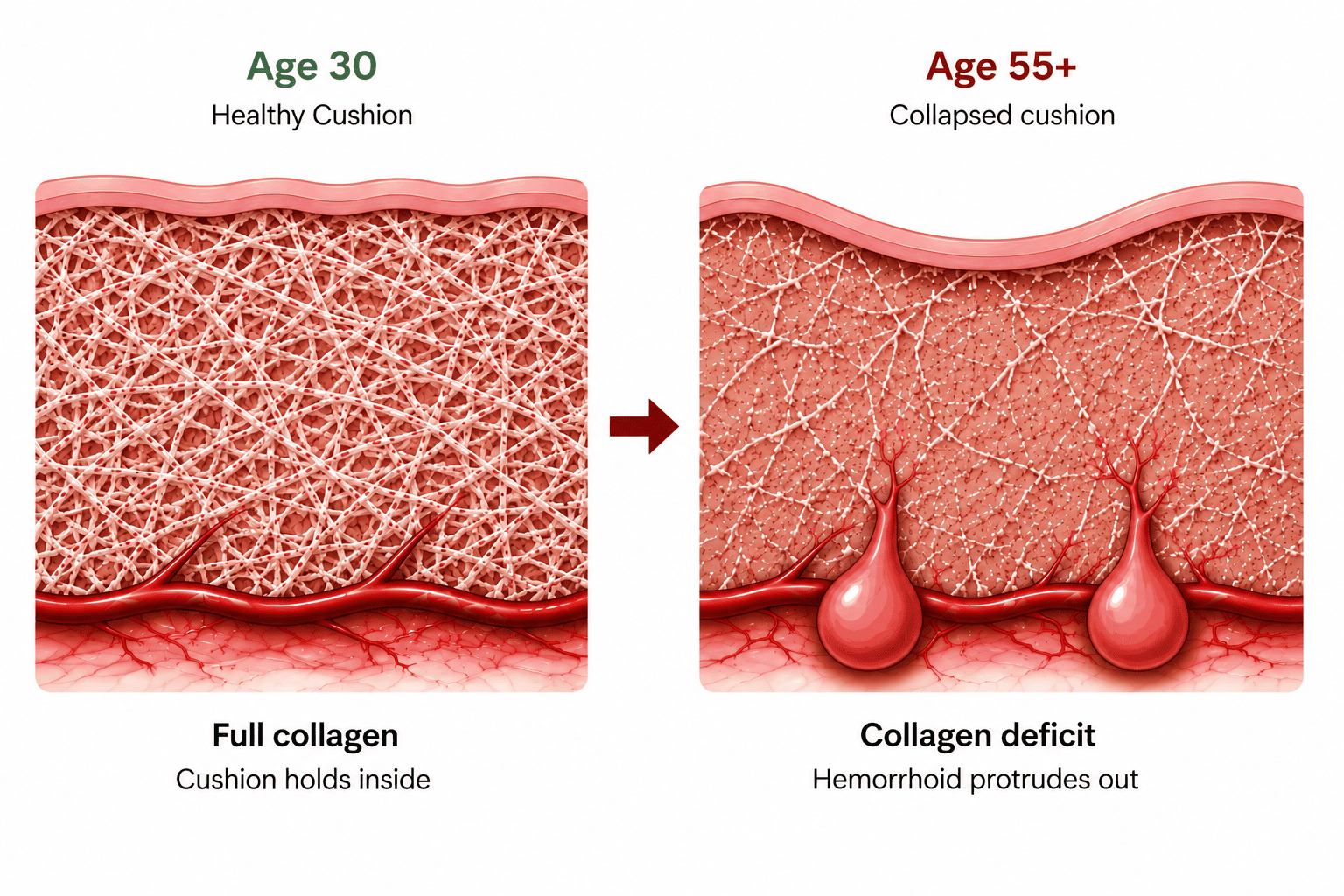 Collagen loss over time